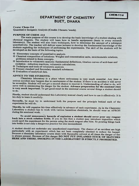 Chem 114 Lab Manual Answer Key