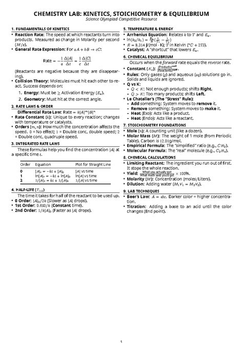 Chem Kinetics And Equilibrium Multiple Choice Questions