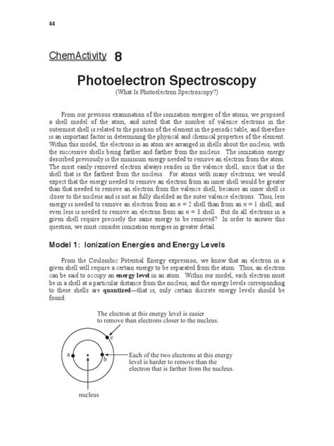 Read Online Chemactivity 8 Photoelectron Spectroscopy Answers 