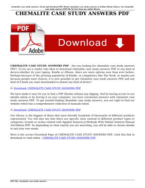 Download Chemalite Case Study Answers 