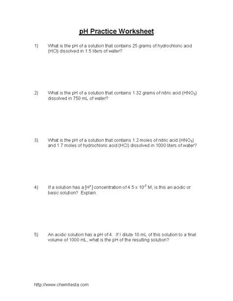 chemfiesta ph practice answers