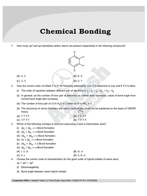 Chemical Bonding Multiple Question Iit