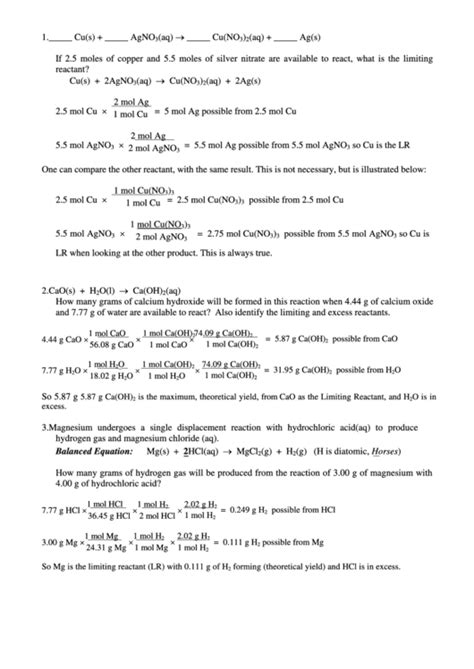 Chemical Calculations Worksheet Printable Pdf Download Chemical Calculations Worksheet - Chemical Calculations Worksheet