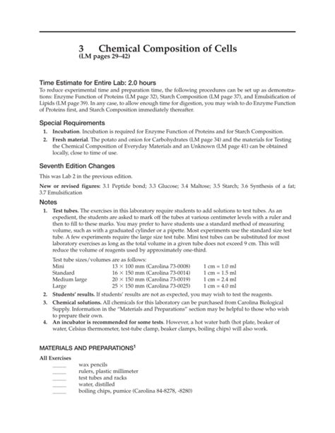 Chemical Composition Of Cells Lab Report Answers Pdf