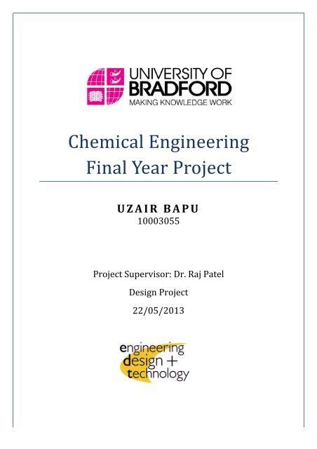 Chemical Engineering Final Year Project Reports