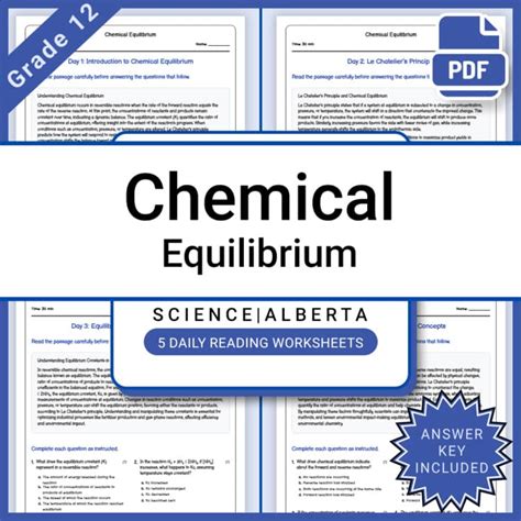 chemical equilibrium exercises answer key