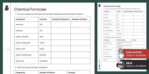 Chemical Formulas Worksheet Ks3 Chemistry Beyond Twinkl Writing Chemical Formulas Worksheet With Answers - Writing Chemical Formulas Worksheet With Answers