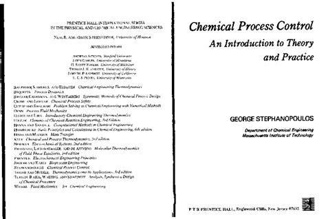 Chemical Process Control 2001 George Stephanopoulos