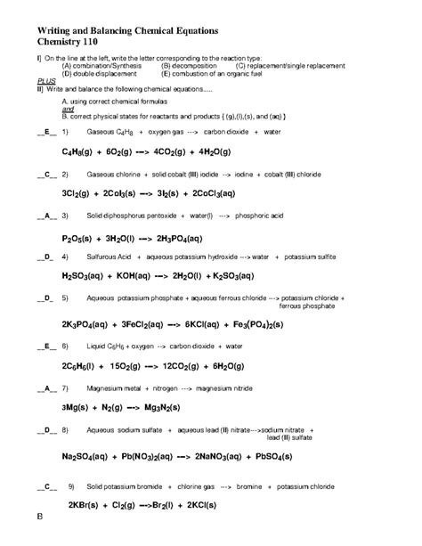 chemical quantities answer key