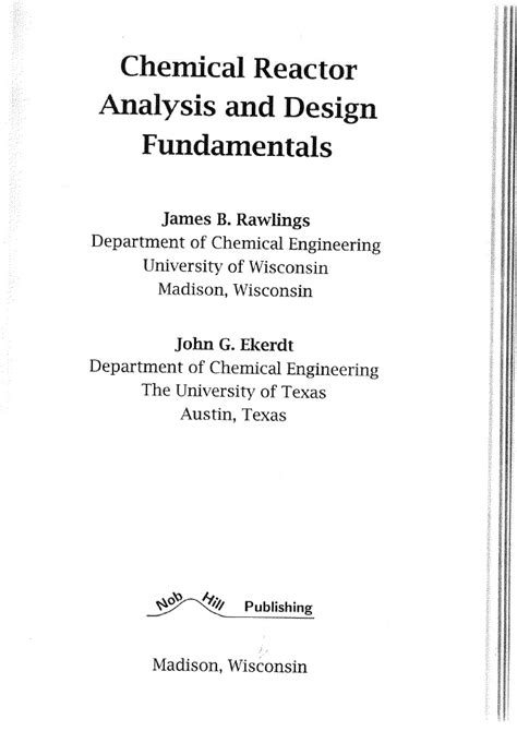 Chemical Reactor Analysis Rawlings Solution Manual