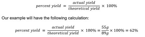 Chemical Yield Formula