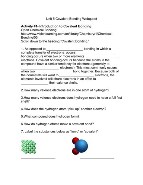 Download Chemical Bonding Webquest Answers 