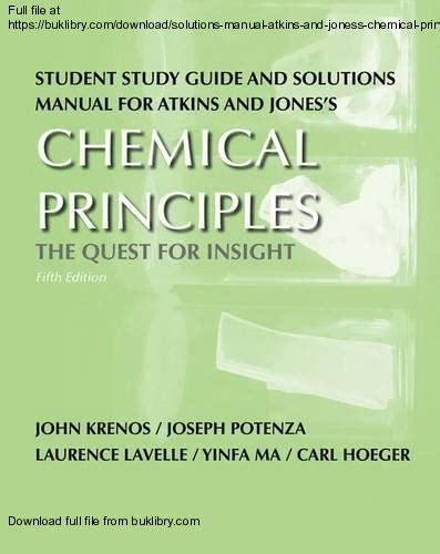 Full Download Chemical Principles 5Th Edition Peter Atkins Solution 