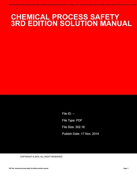 Read Online Chemical Process Safety 3Rd Edition Solution Manual 