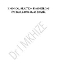 Read Online Chemical Reaction Engineering Test Questions And Answers 