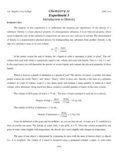 chemistry 51 experiment 3 introduction to density