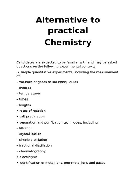 Chemistry Alternative A Practical May June 2o14 Answers
