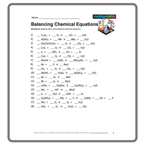 Chemistry B Equations Packet Answer