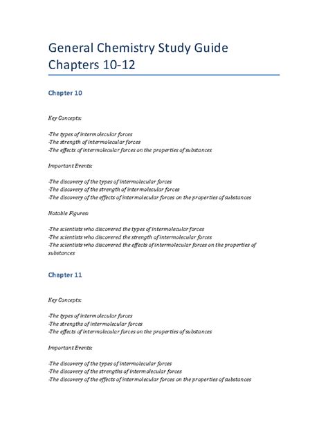 Chemistry Chapter 10 Study Guide For Content Mastery Answers