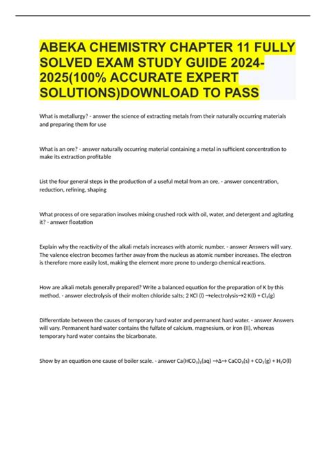 Chemistry Chapter 11 Study Guide For Content Mastery Answers