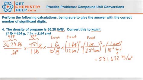 chemistry conversion factors practice problems with solutions