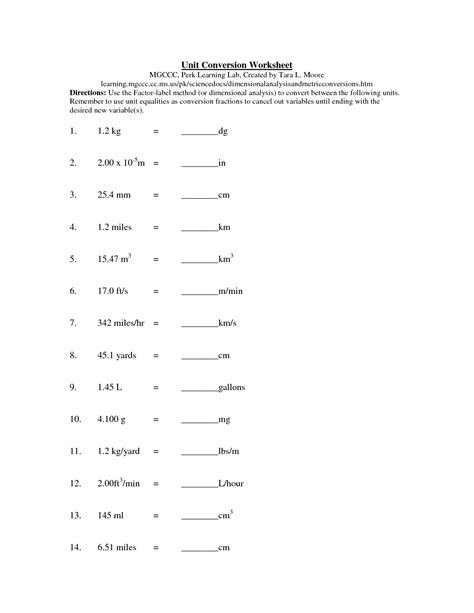 Chemistry Conversion Factors Worksheet Chemistry Unit 6 Worksheet 2 - Chemistry Unit 6 Worksheet 2