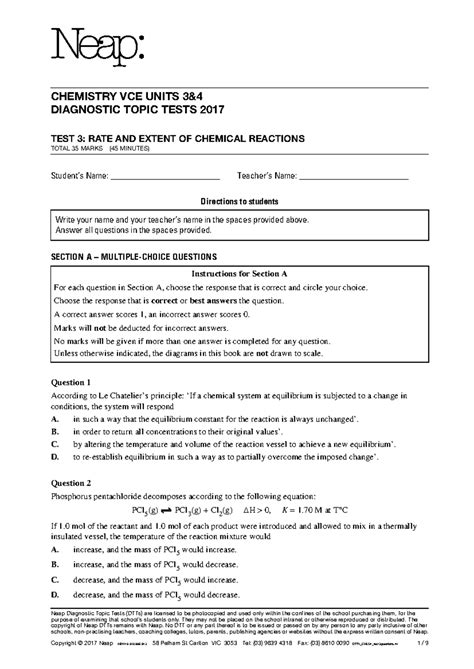 chemistry diagnostic test topic 3