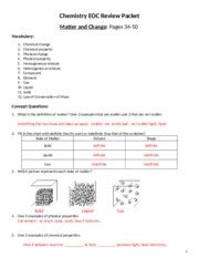 Chemistry Eoc Review Packet Answer Key