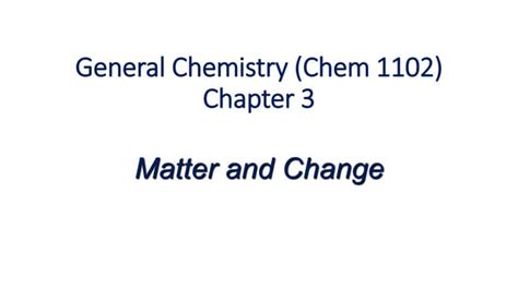Chemistry Episode 1102 Answer