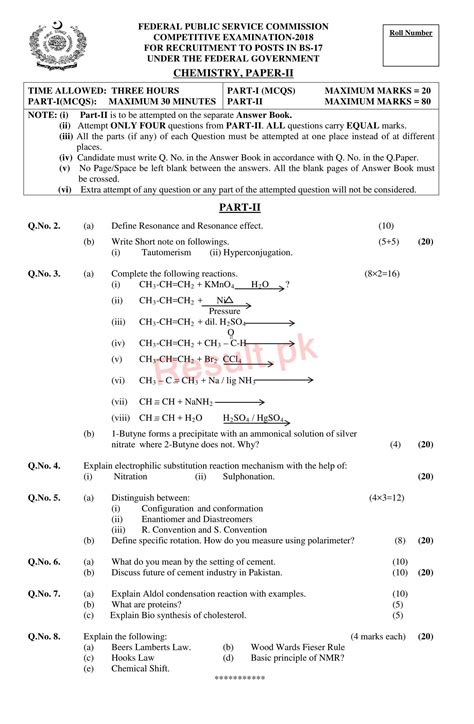 Chemistry Ii Fpsc