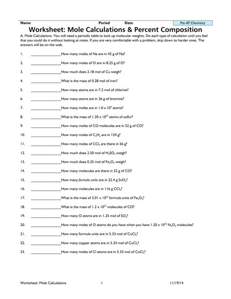 Chemistry Mole Worksheet Answers   Mole Calculation Worksheet Stem Sheets - Chemistry Mole Worksheet Answers