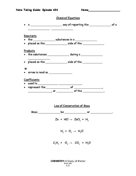 chemistry note taking guide episode 803