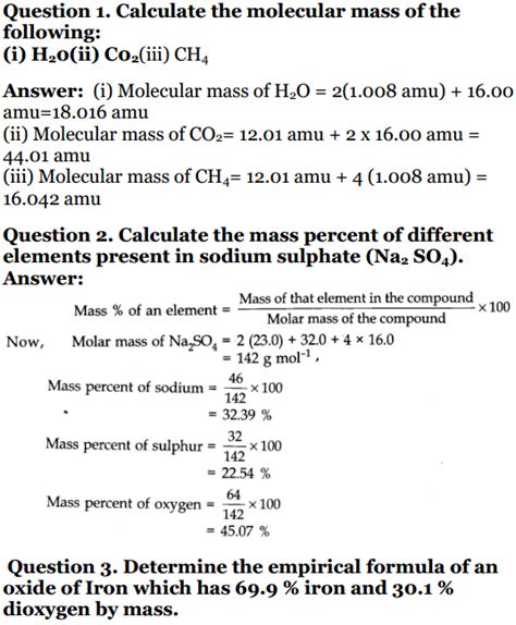 chemistry numerical solution class 11