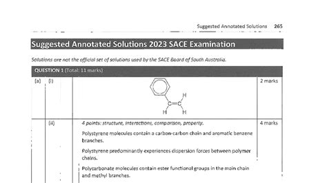 Chemistry Sace Exam Solution