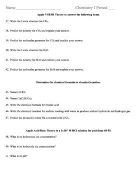 Chemistry Slo Answer Key