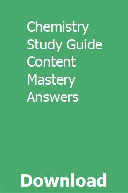 Chemistry Study Guide Content Mastery Answers