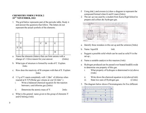 chemistry topics form 3
