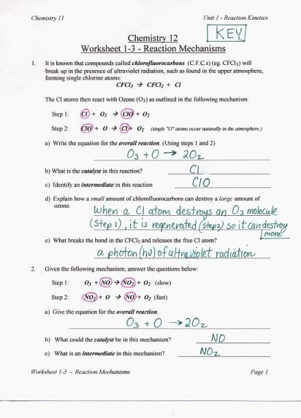 Chemistry Unit 1 Worksheet 5 Answer Key Answers Chemistry Unit 5 Worksheet 1 - Chemistry Unit 5 Worksheet 1