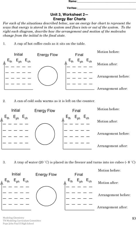Chemistry Unit 3 Energy Study Answers