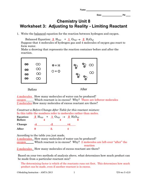 chemistry unit 8 3 adjusting to reality