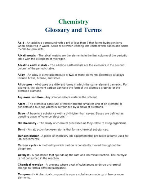 Chemistry Vocabulary Definitions Of Chemistry Terms Thoughtco Chemistry Vocabulary Worksheet - Chemistry Vocabulary Worksheet