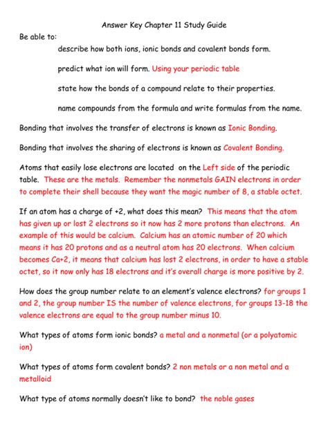 Read Online Chemistry Chapter 11 Study Guide Answers 