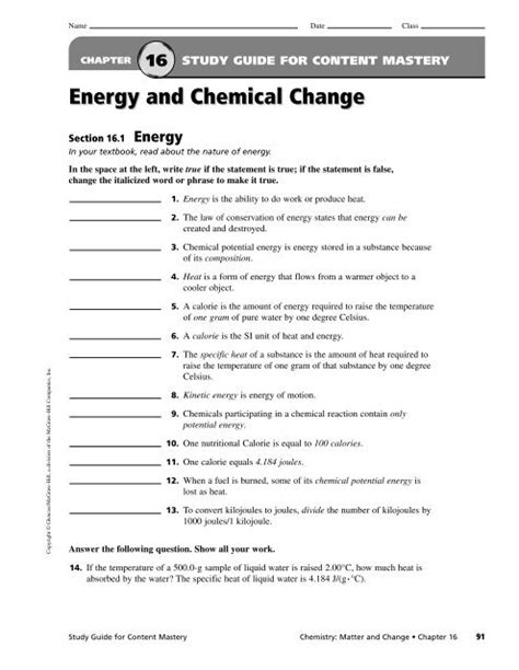 Read Chemistry Chapter 16 Study Guide For Content Mastery Answers 