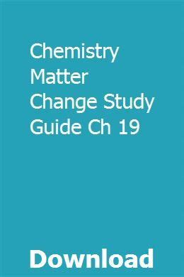 Full Download Chemistry Chapter 19 Study Guide 