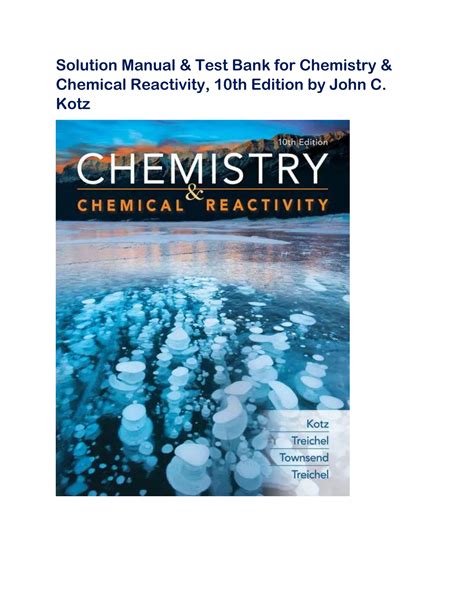 Full Download Chemistry Chemical Reactivity Kotz Solution Manual Pdf 