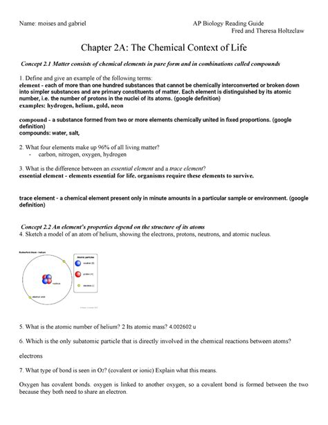 Read Chemistry Guided Reading Study Work Answers Chapter 2 