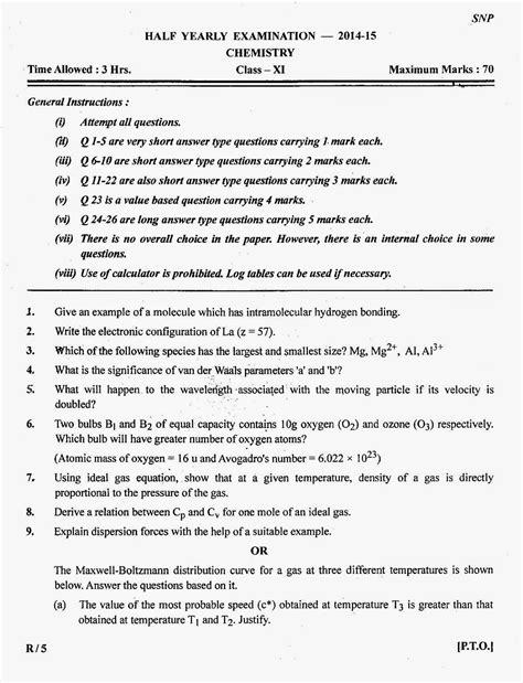 Full Download Chemistry Question Paper For Class 11 