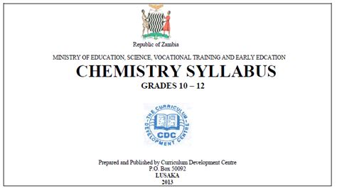 Read Online Chemistry Syllabus Grade 10 Infoe 