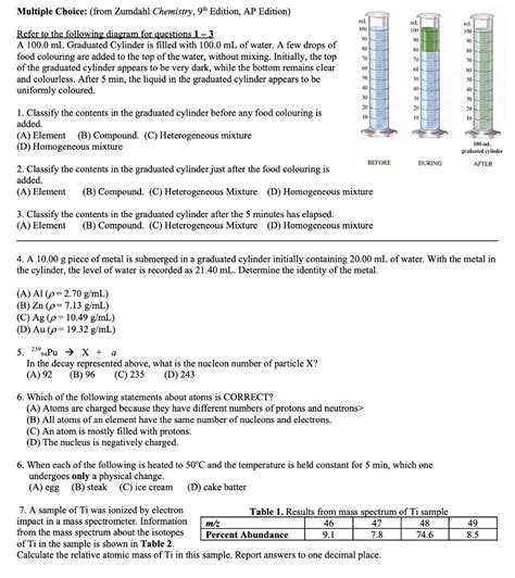 Read Chemistry Zumdahl 9Th Edition Ap Multiple Choice Answers 