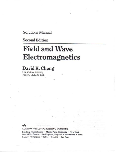 Cheng Field Wave Electromagnetics Solution Manual Download